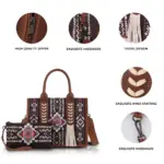 Ethnic Print Handbag Set For Women - Image 4