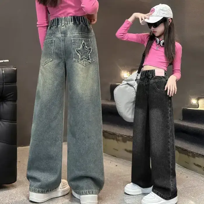 Casual Baggy Denim Jeans For Kids - Image 1