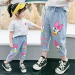 Casual Cartoon Print Jeans For Kids - Image 2