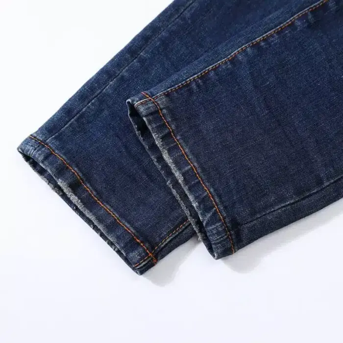 Retro Skinny Fit Ripped Jeans For Men - Image 6