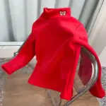 Bear Embroidery Turtleneck For Kids - Image 4