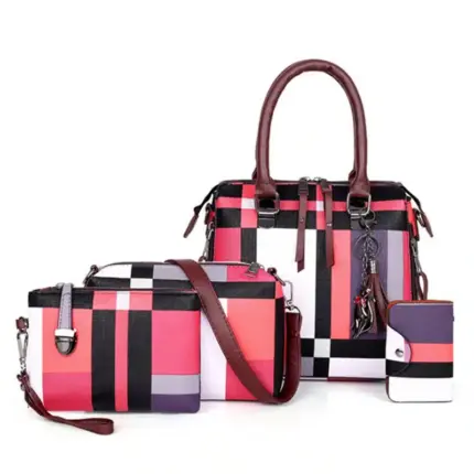 Plaid Bag Set For Women