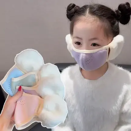 Fluffy Earmuffs and Face Mask For Kids