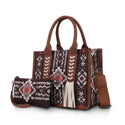 Ethnic Print Handbag Set For Women