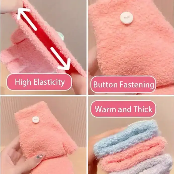 Knitted Half Finger Gloves For Kids - Image 6