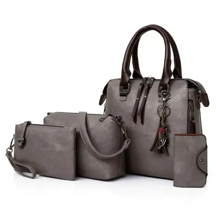 Luxury Faux Leather Bag Set For Women - Image 3