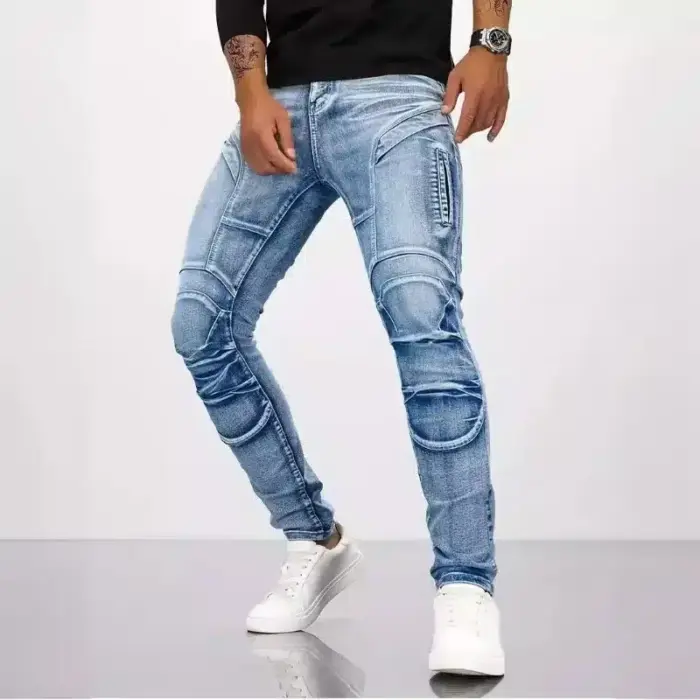 Trendy Straight Leg Jeans For Men - Image 2
