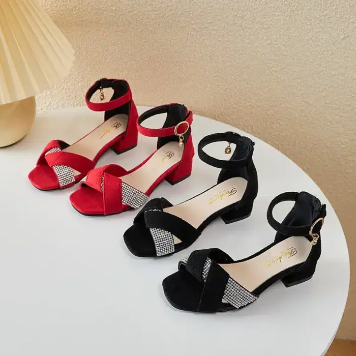 New Rhinestones Heels Shoes For Kids - Image 6