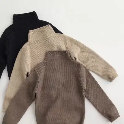 Basic Turtleneck Sweater For Kids
