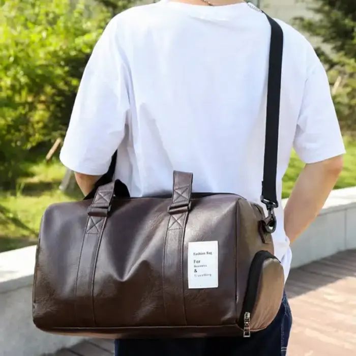 Leather Fitness Bag For Men - Image 2