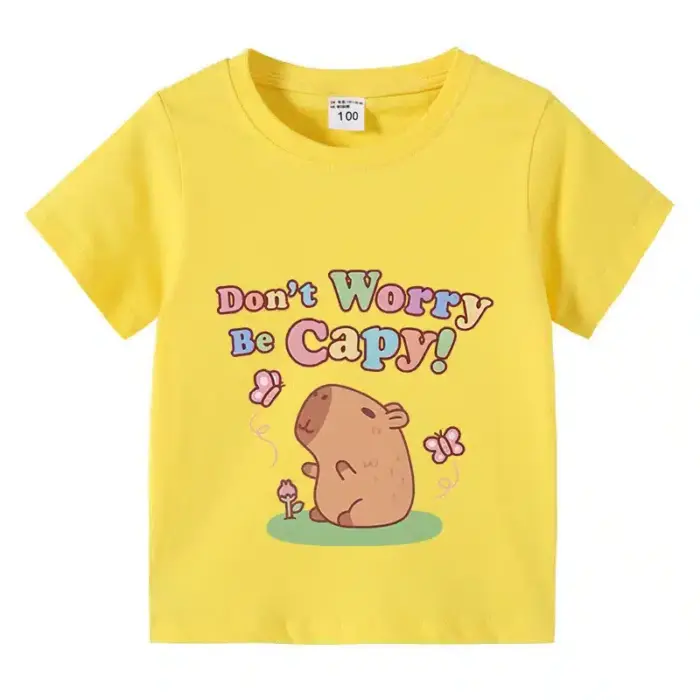 Cotton Capybara T-shirt For Children - Image 3