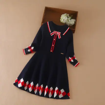 Warm Knitting Princess Dress For Kids