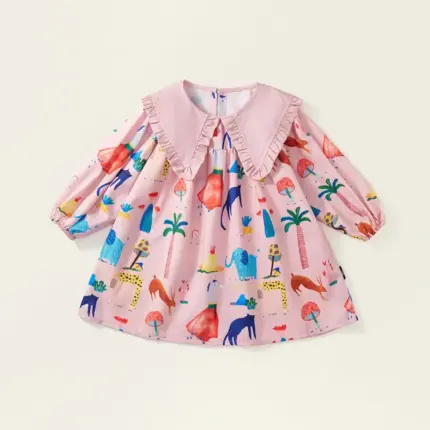 Casual Knee Length Dress For Kids