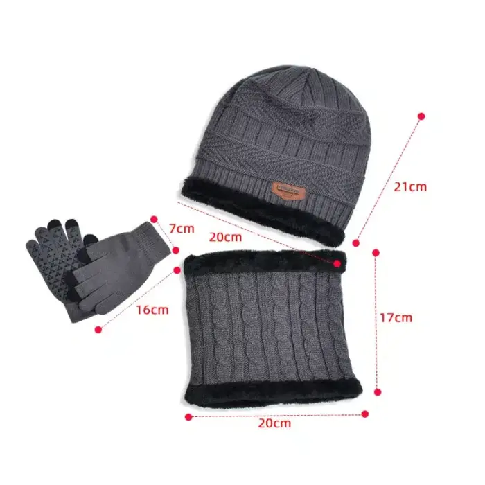 Warm Beanie, Hat, Scarf, Gloves Set For Kids - Image 5