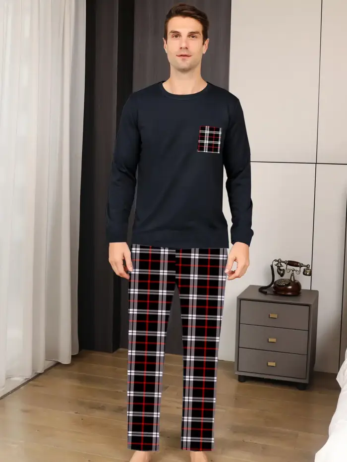 Long Sleeve Sleepwear Set For Men - Image 5