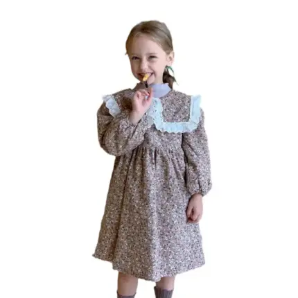 Vintage Lace Collar Dress For Kids