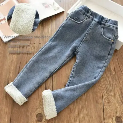 Warm Denim Trousers For Kids