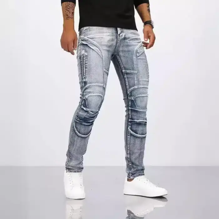 Trendy Straight Leg Jeans For Men - Image 1