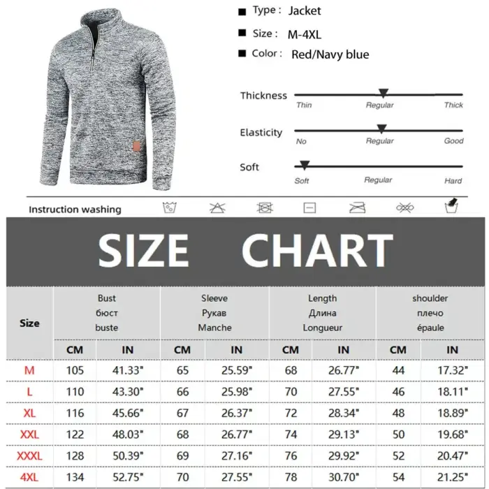 Casual Half Zipper Pullover For Men - Image 2