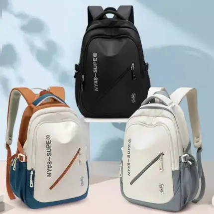 Casual Nylon Zipper Backpack For Students