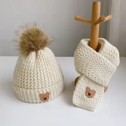 Warm Hat and Scarf Set For Kids
