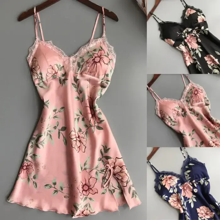 Floral Satin Silk Loungewear For Women - Image 2