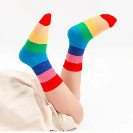 Rainbow Striped Socks For Kids