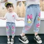 Casual Cartoon Print Jeans For Kids - Image 3