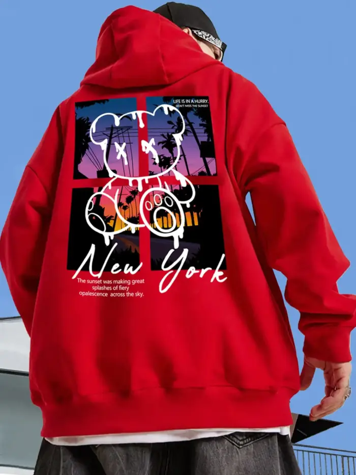 Oversize New York Art Design Hoodie For Men - Image 3
