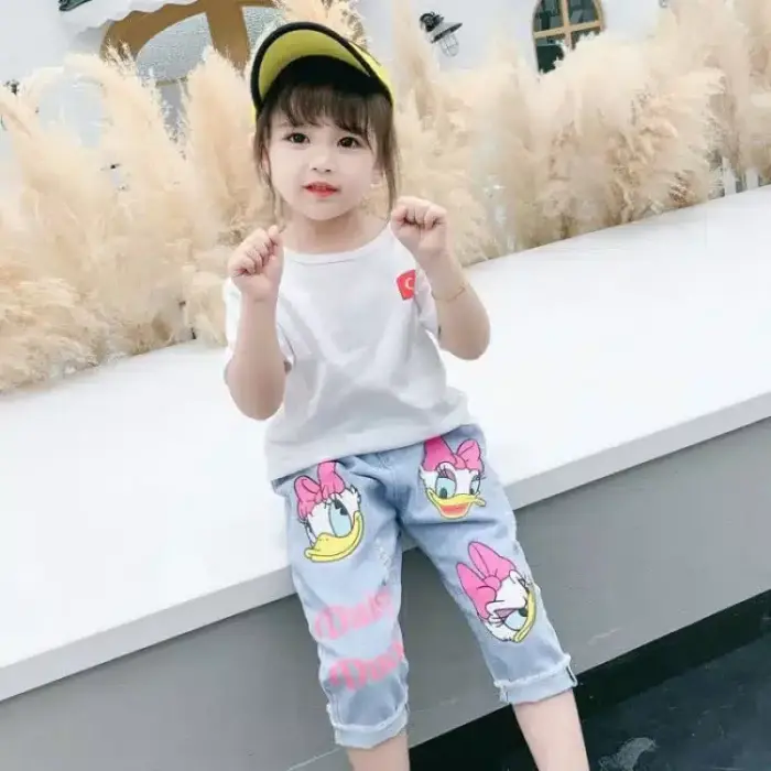 Casual Cartoon Print Jeans For Kids - Image 4