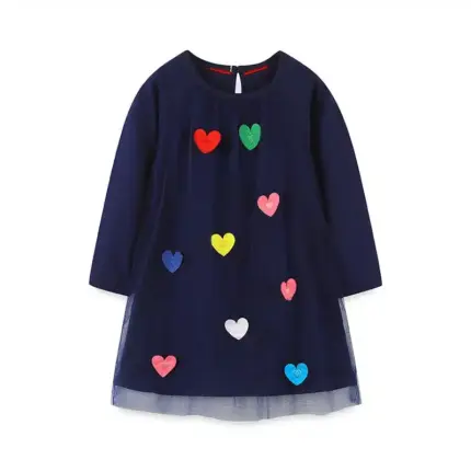 Rainbow Hearts Dress For Kids