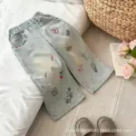 Flower Wide Leg Jeans For Kids - Image 2