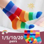Rainbow Striped Socks For Kids - Image 2