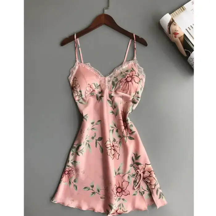 Floral Satin Silk Loungewear For Women - Image 3