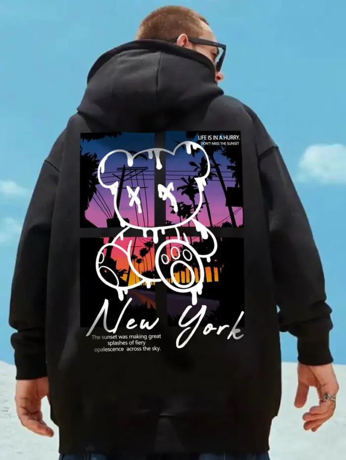 Oversize New York Art Design Hoodie For Men - Image 5