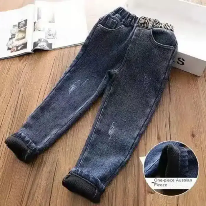 Warm Denim Trousers For Kids - Image 6