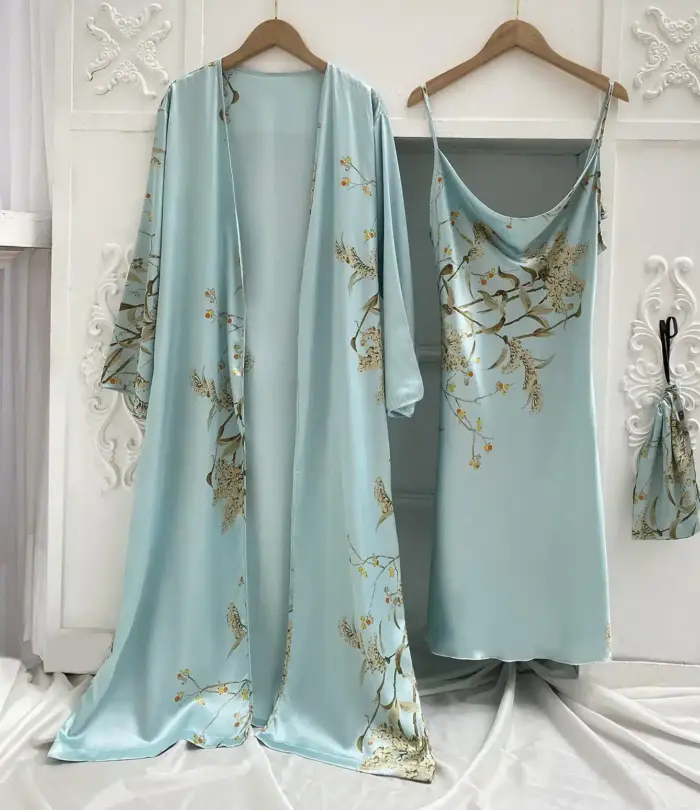 Satin V-Neck Sleepwear For Women - Image 1