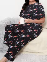 Slightly Loose Plus size Pyjamas Set For Women - Image 4