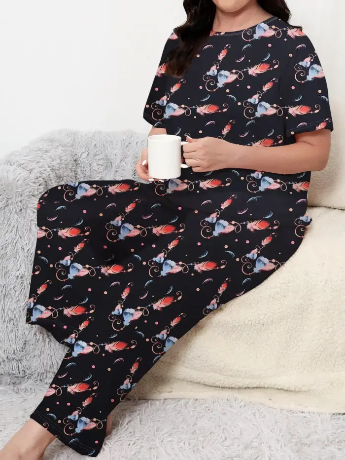 Slightly Loose Plus size Pyjamas Set For Women - Image 4