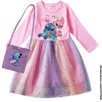 Cartoon Print Dress For Kids