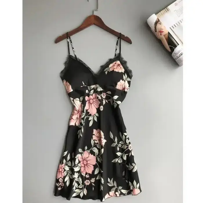Floral Satin Silk Loungewear For Women - Image 5