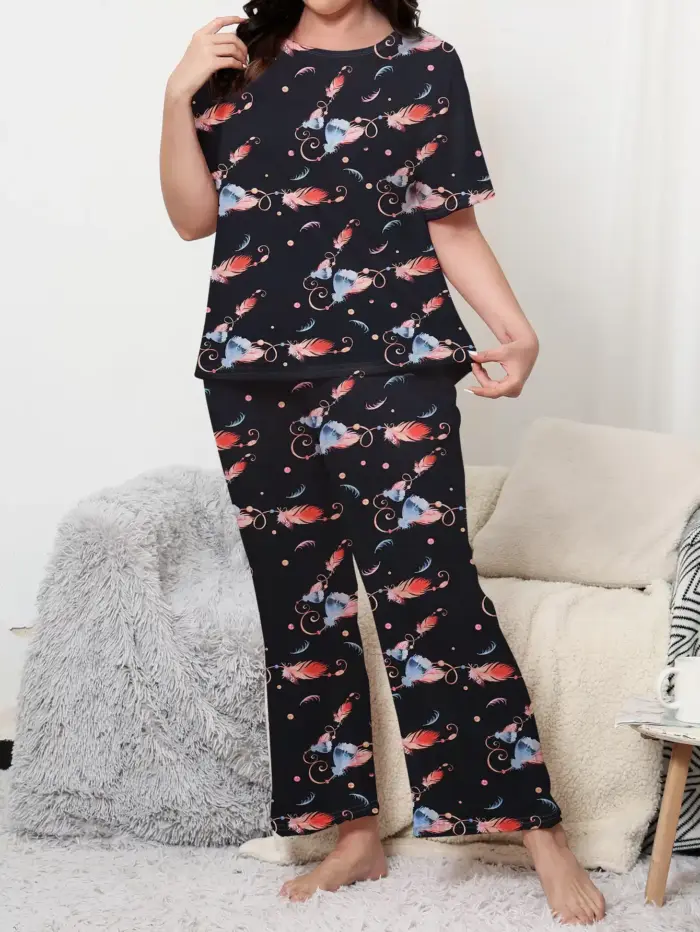 Slightly Loose Plus size Pyjamas Set For Women - Image 1