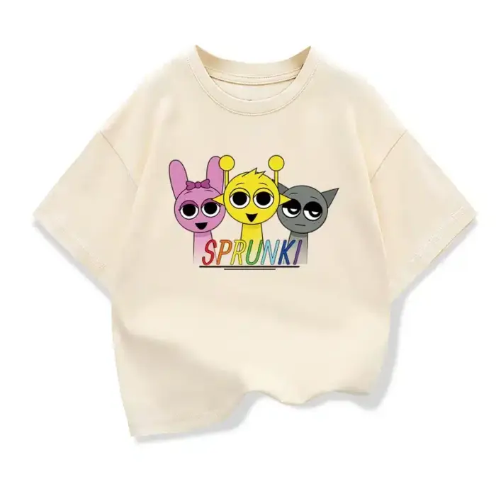 Cotton Cartoon Print T-shirt For Kids - Image 3