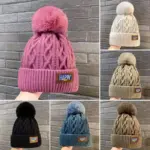 Warm PomPom Beanies For Kids - Image 2