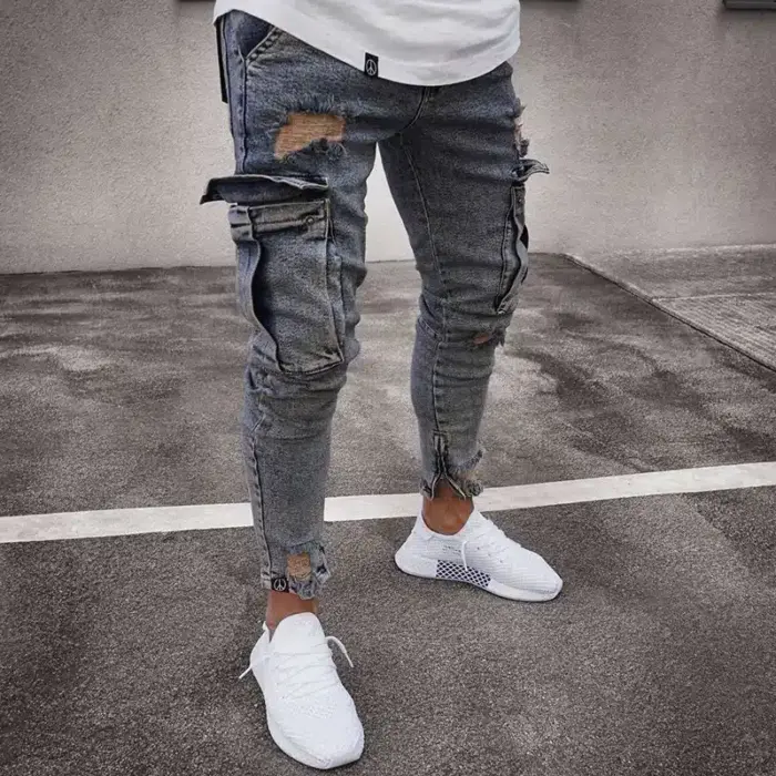 Trendy Skinny Ripped Jeans For Men - Image 2