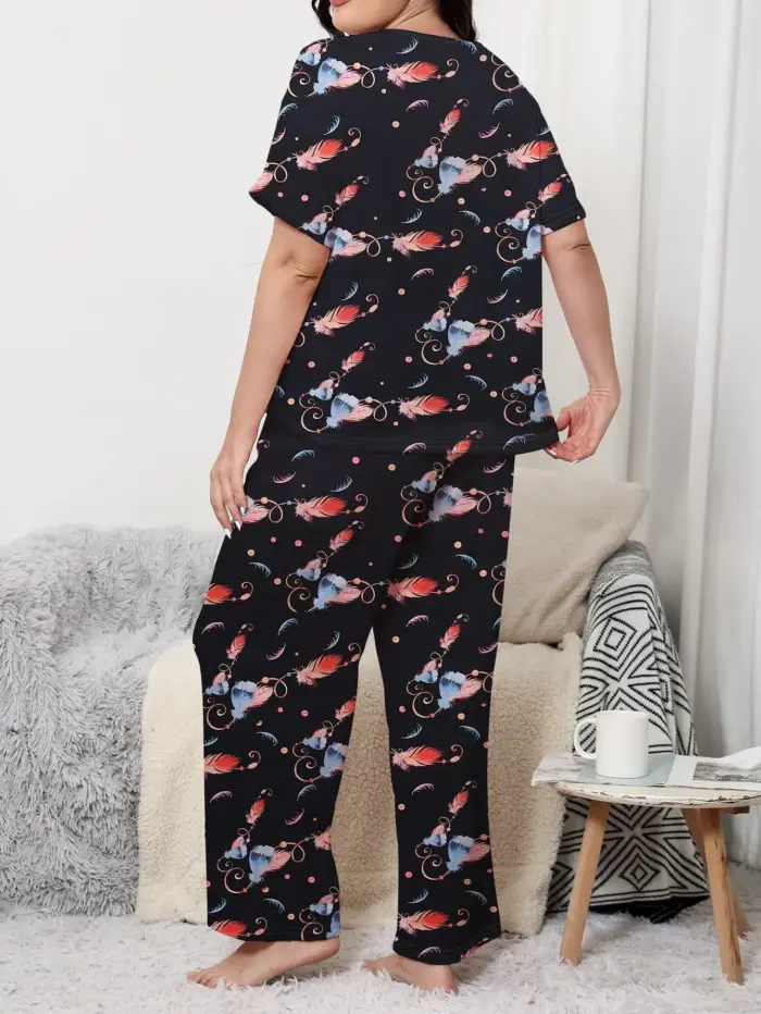 Slightly Loose Plus size Pyjamas Set For Women - Image 3