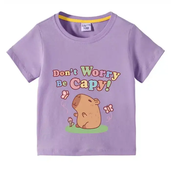 Cotton Capybara T-shirt For Children - Image 1
