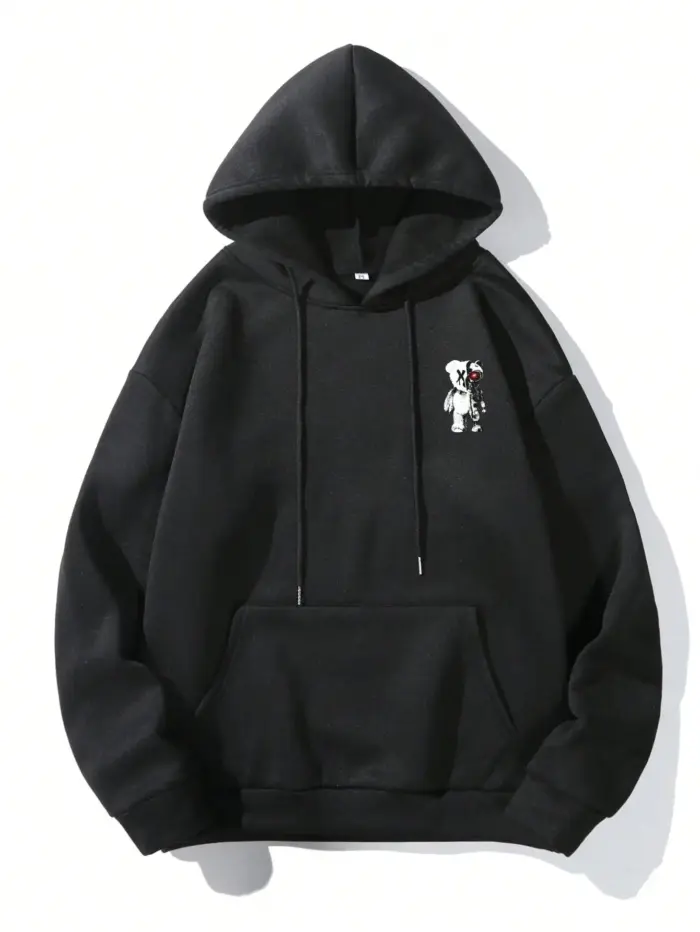 Casual Oversize Bear Print Hoodie For Men - Image 2