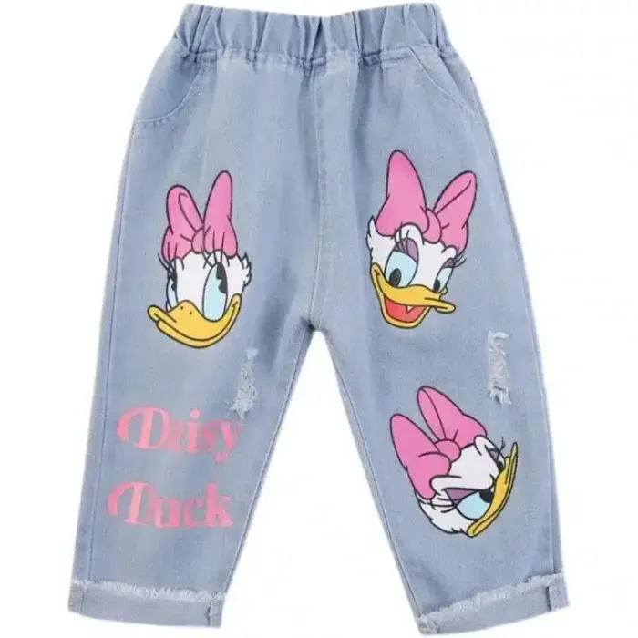 Casual Cartoon Print Jeans For Kids - Image 6