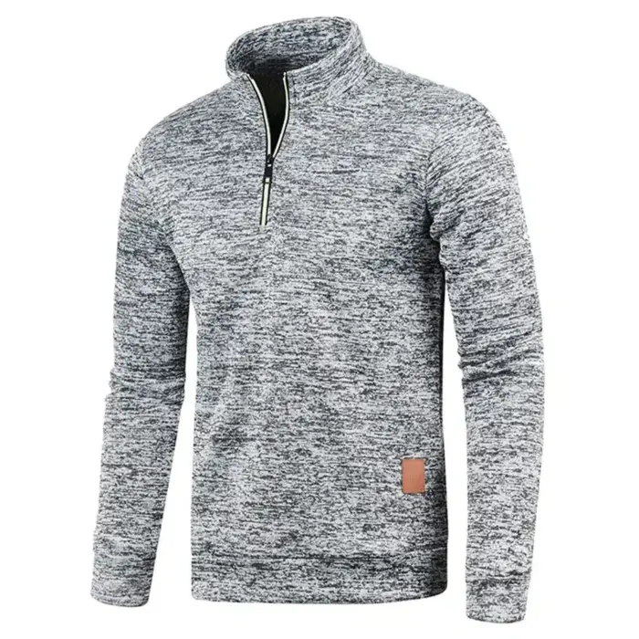 Casual Half Zipper Pullover For Men - Image 3